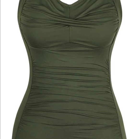 Swim Womens One Piece Tummy Control Swimwear Boyleg Ruched Swimsuit Poshmark